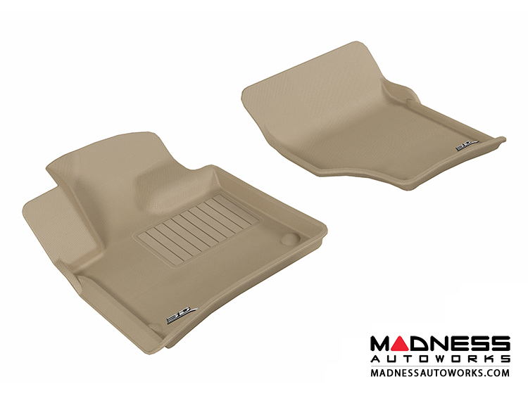Audi Q7 Floor Mats (Set of 2) - Front - Tan by 3D MAXpider (2007-2015)